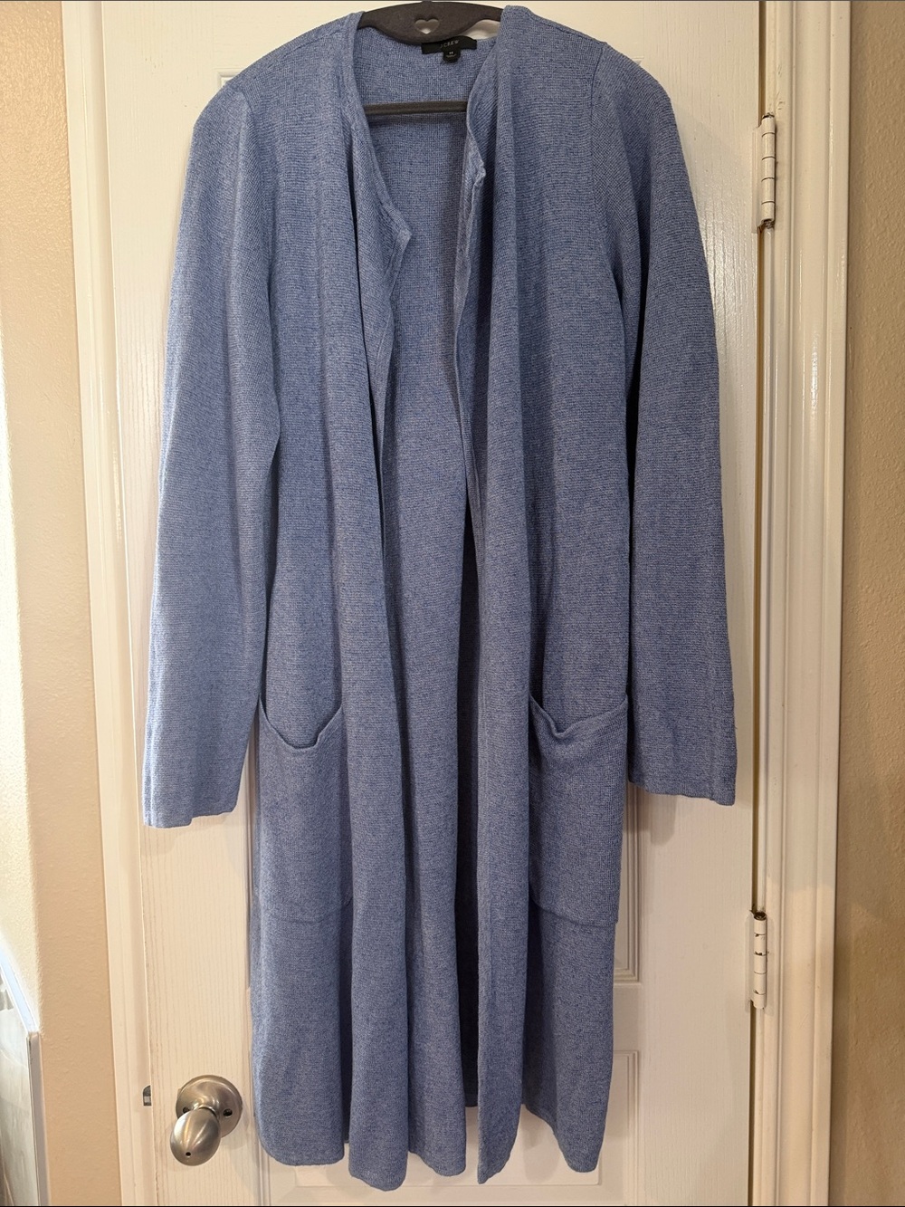 Jcrew Light Blue Open Front Long Cardigan